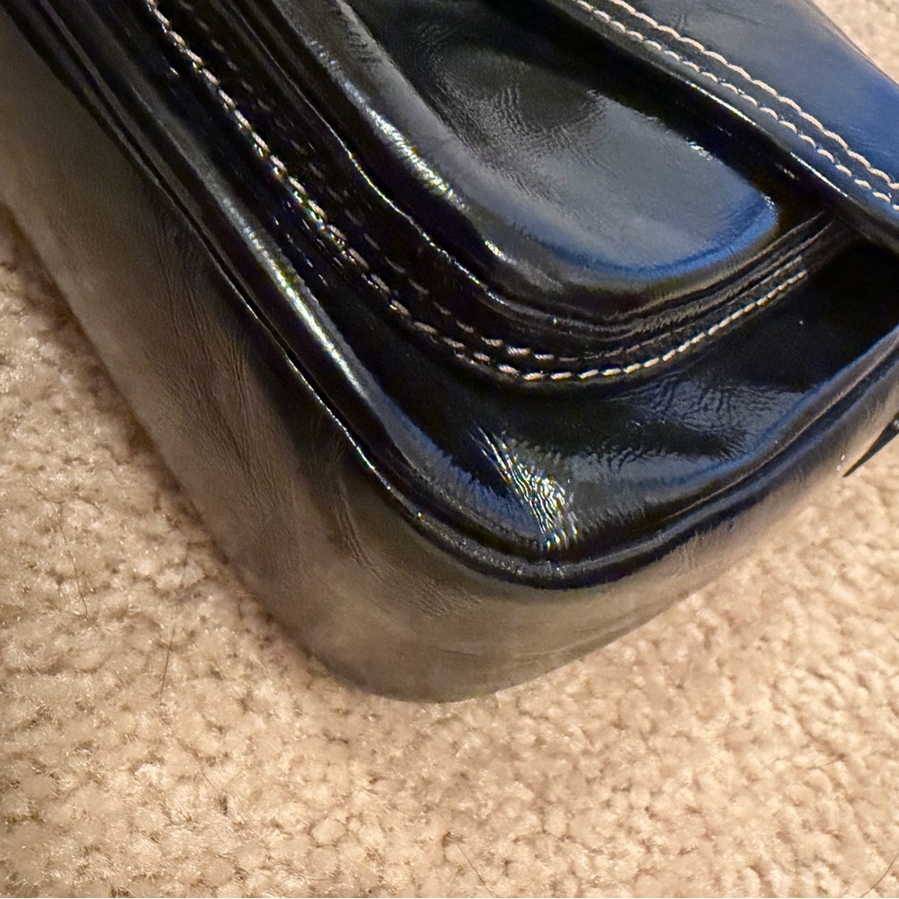 Coach Penny Turn Lock Black Patent Leather Mini Shoulder Bag - Picture 9 of 16